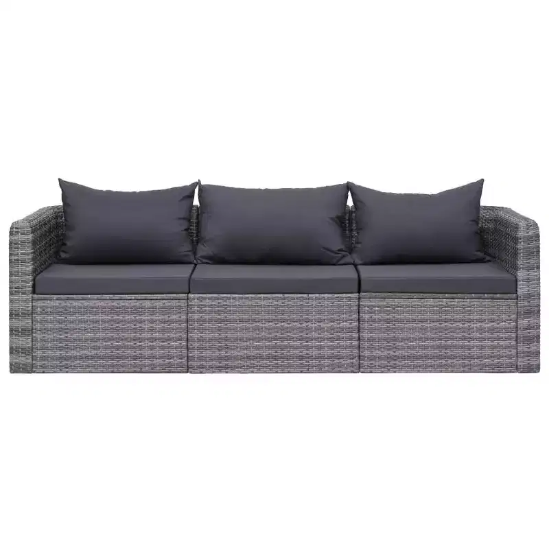 vidaXL Modular Poly Rattan Outdoor Sofa Set