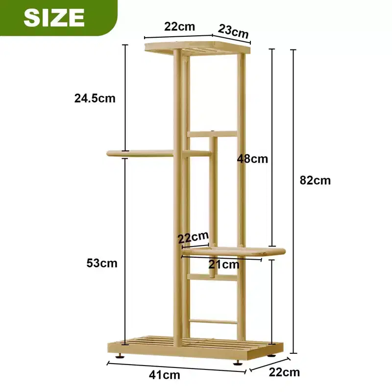 COZONY Metal Plant Stand Indoor Outdoor, 4 Tier Plant Shelf for 5 Pots, Waterproof Anti Slip Flower Rack for Balcony Patio Garden