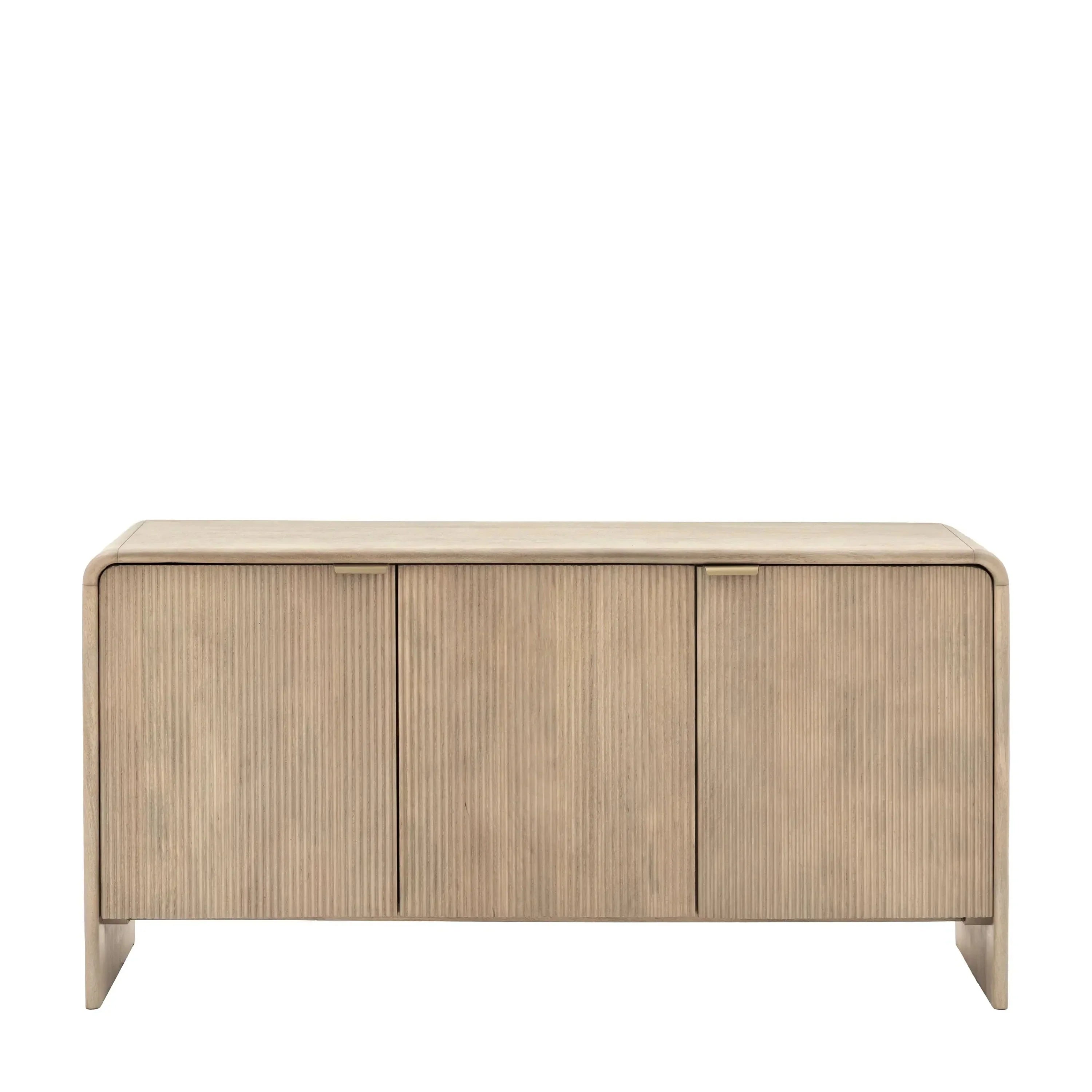 Ribbed Wooden 3 Door Sideboard