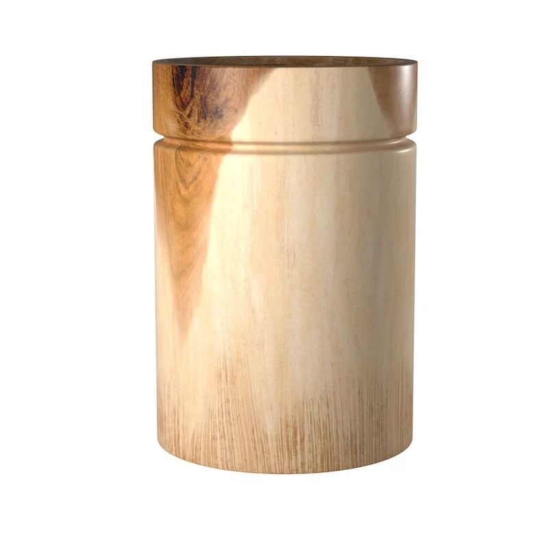 Natural Solid Acacia Wood Round End Table