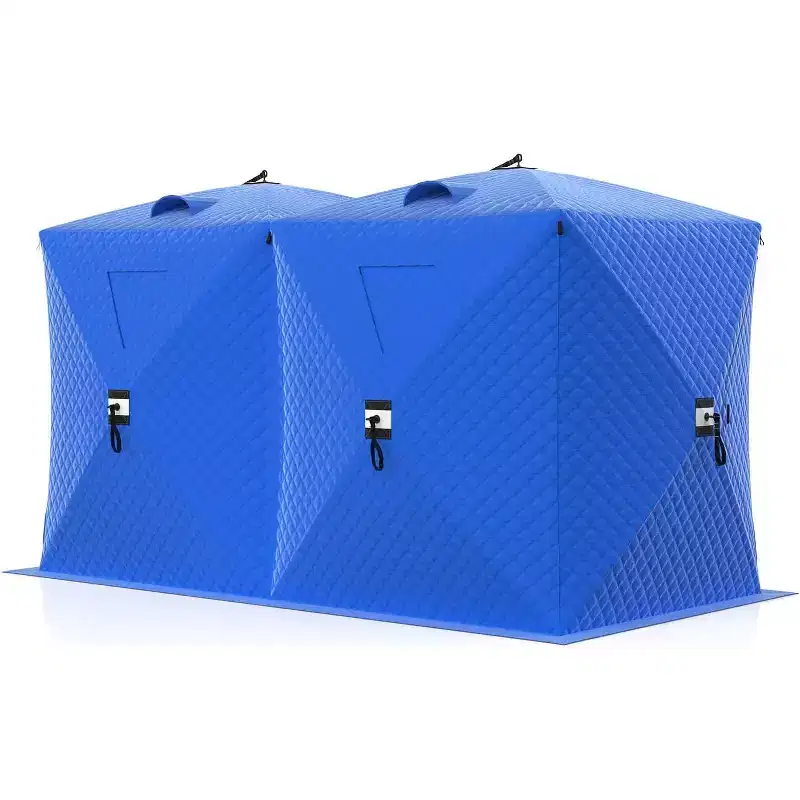 COZONY Ice Fishing Shelter Insulated, 60 Second Instant Setup Portable Hub Tent Windproof Thermal Shanty 420d 3 Layer Material Carry Bag