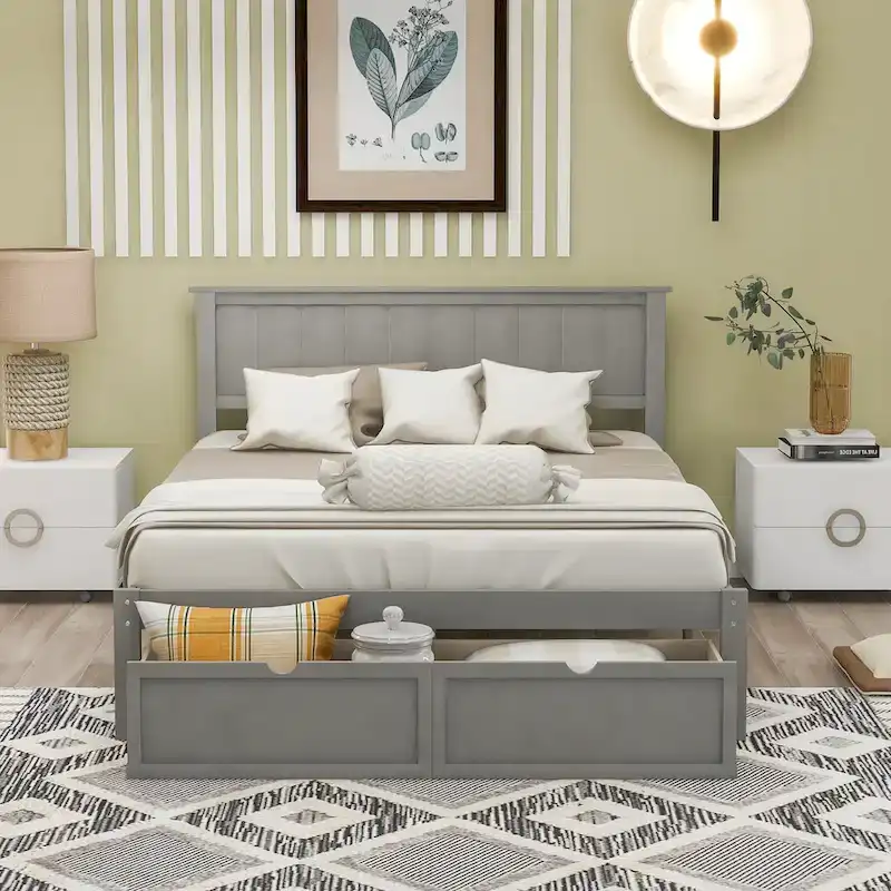 Platform Bed with Under-Bed Drawer