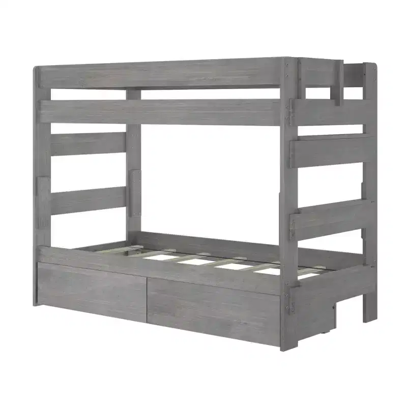Plank+Beam Farmhouse Twin over Twin Bunk Bed with Storage Drawers