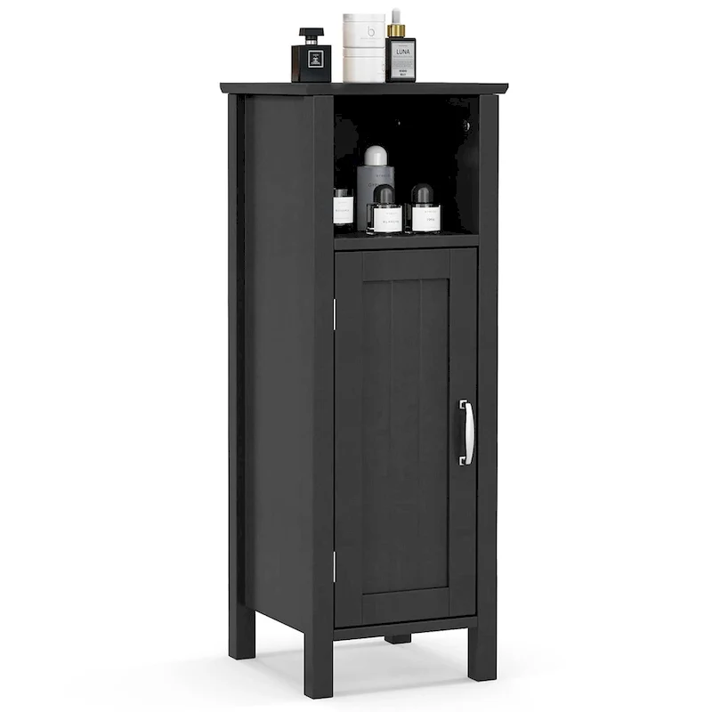 Gymax Bathroom Storage Organizer Narrow Floor Cabinet w/ 2-Tier