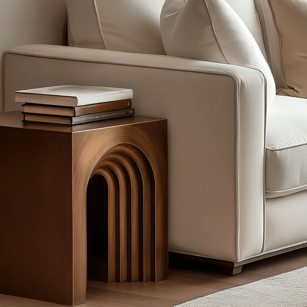 Brushed Gold Arched Statement Side Table