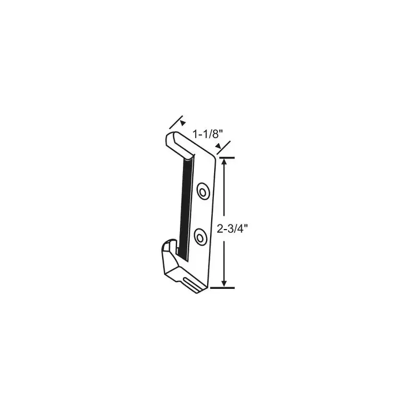 Brixwell Sliding Door Keeper, 2-3/4 Length, 1-1/8 Width, 2 Mounting Holes, Steel Material, Steel Finish