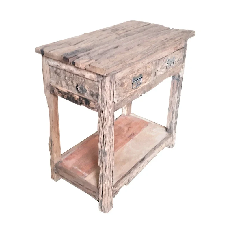 Rustic 2-Drawer Kitchen Island