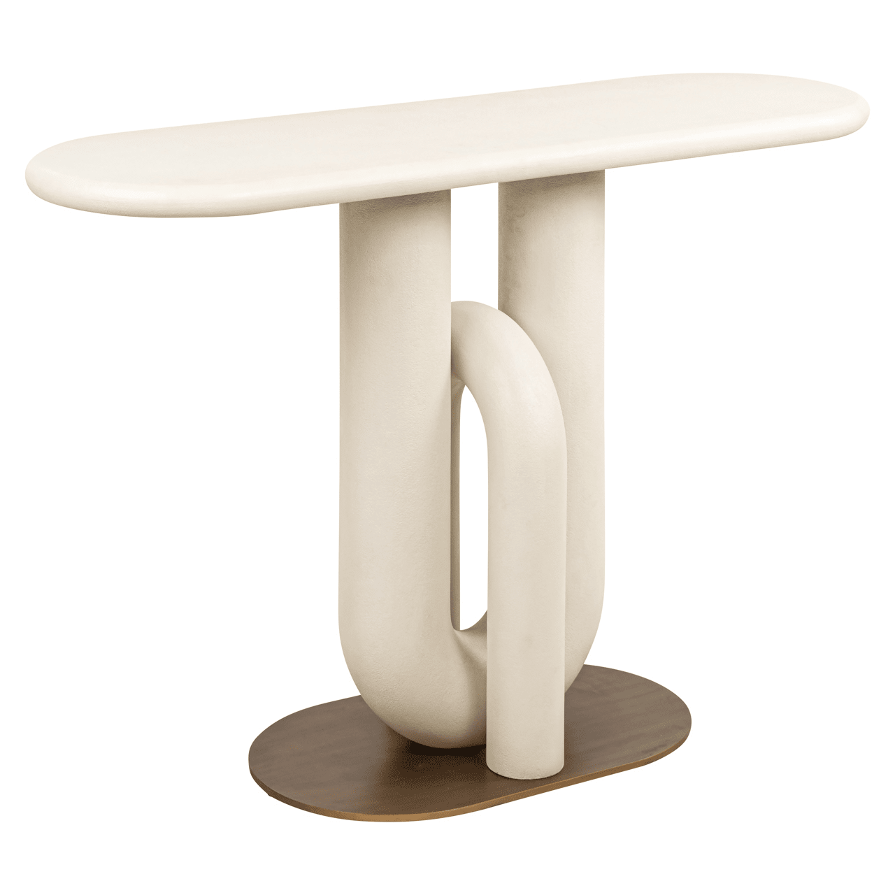 Cream & Gold Sculptural Console Table