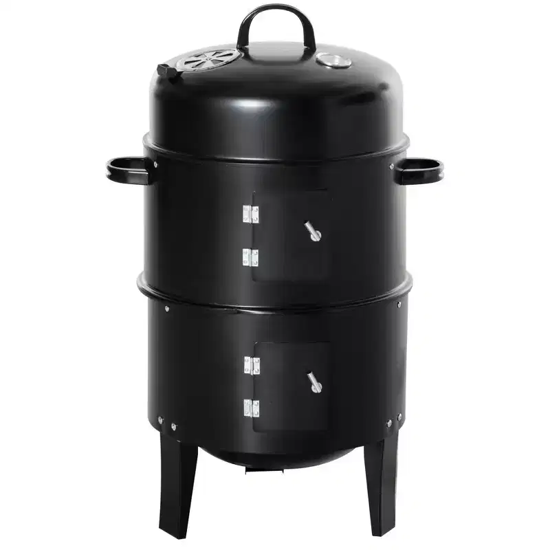 TUYOHW 3-Burner propane Gas BBQ Grill,40500BTU Output Outdoor Grill with Cover&Foldable Side Table,Enameled Cast Iron Cooking Grids