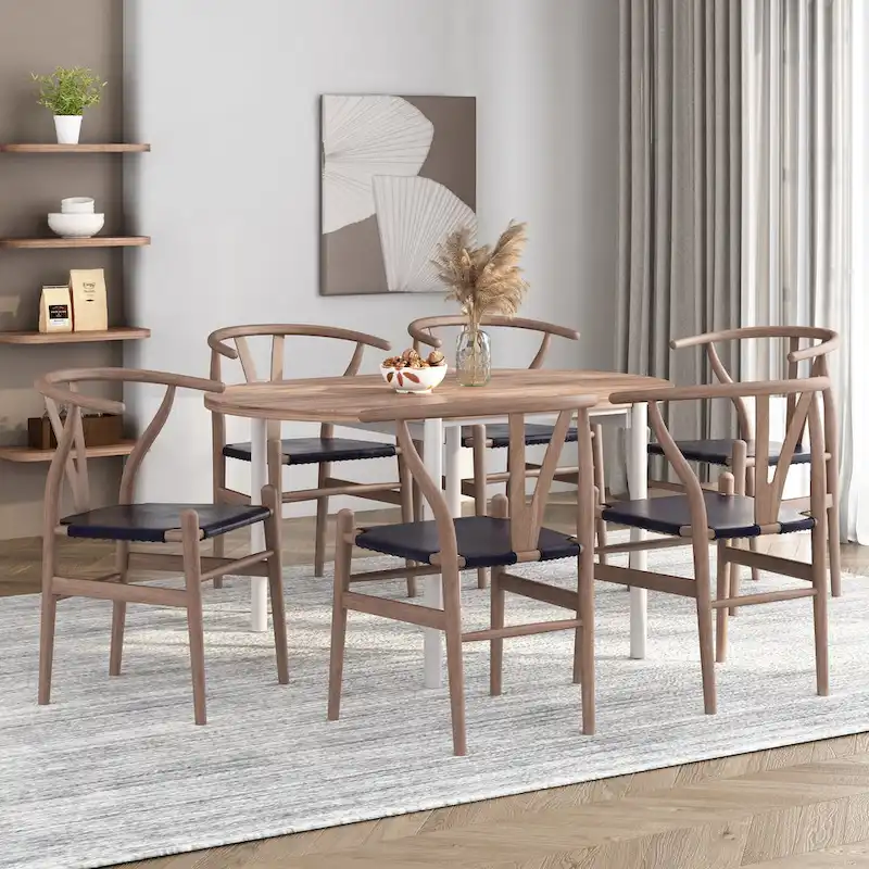 Gessford Ash Wood Dining Chairs (Set of 6) by