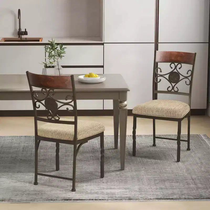Costway Set of 2/4 Dining Room Chairs Armless Kitchen Chairs Set with Seat Cushion