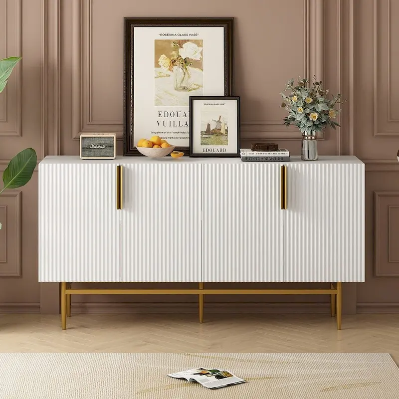 60 4-Door Sideboard Buffet Cabinet with Adjustable Shelves