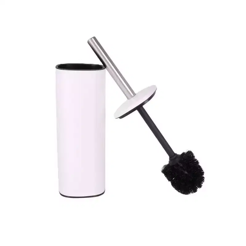 Moda at Home Bryant Powder Coated Toilet Bowl Brush Holder with Handle White