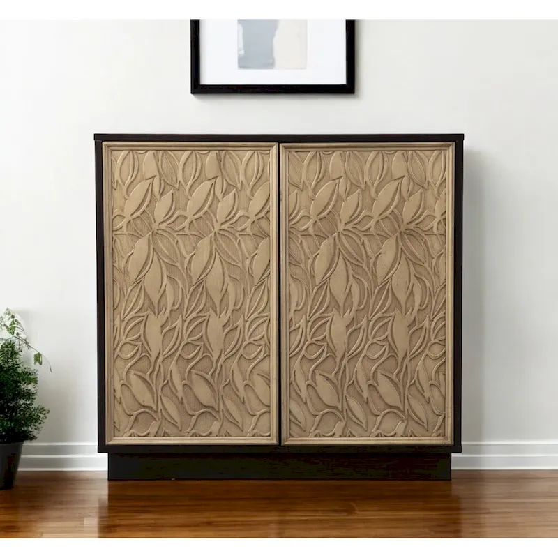 Brown Wood Finish 2-Door Storage Cabinet