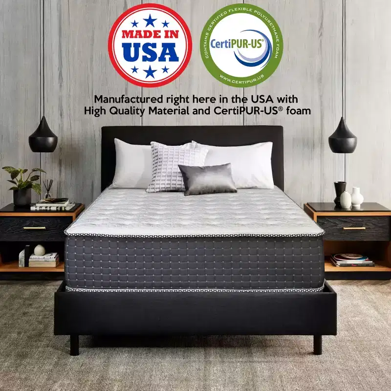 White & Black Firm Hybrid Mattress, 1-2 Person