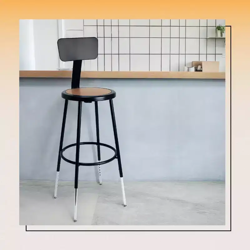 Felix 25-33 in Adjustable Steel Counter Height Barstool with Backrest