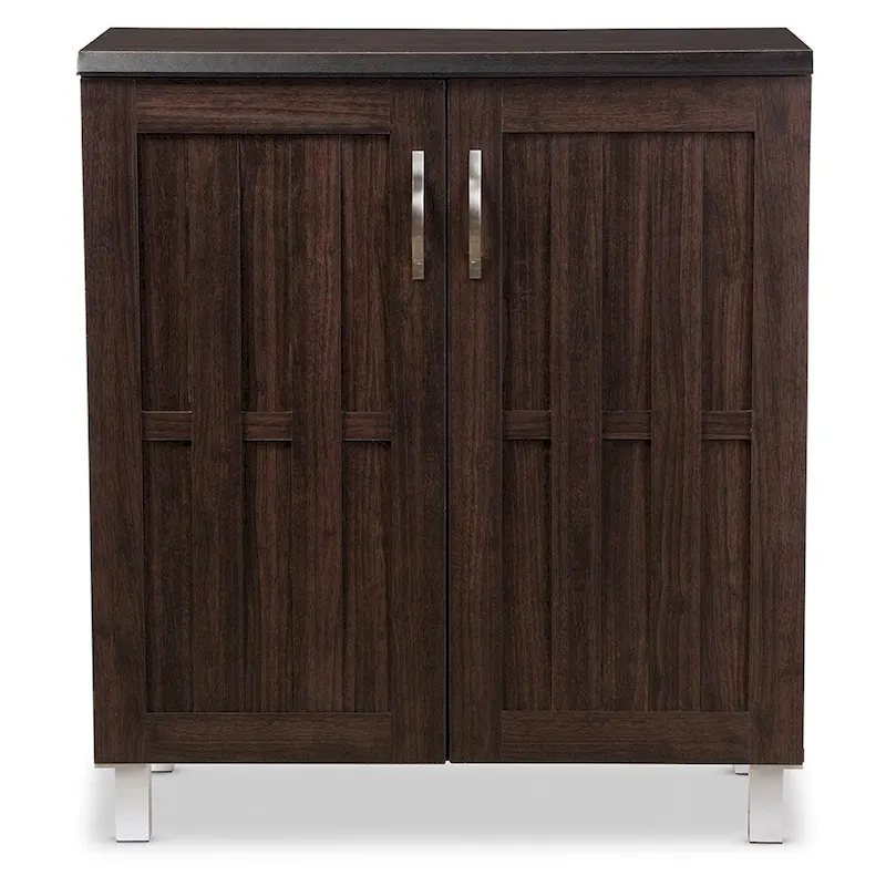 Modern and Contemporary Dark Brown Sideboard Storage Cabinet - 31.2H x 15.6W x 35.1D