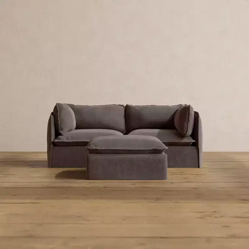 Anabei Modular Washable 2-Seater Sofa + Ottoman | Deluxe+ Seat & Cloud Pillow