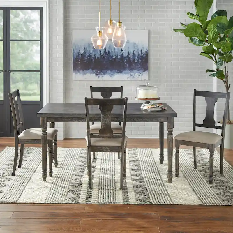 Simple Living 5-piece Burntwood Dining Set
