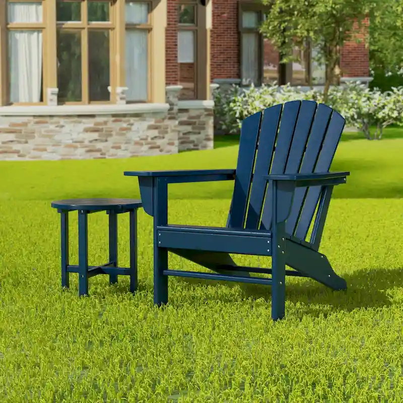 Polytrends Altura Outdoor Eco-Friendly All Weather Adirondack Chair with Side Table (2-Piece Set)