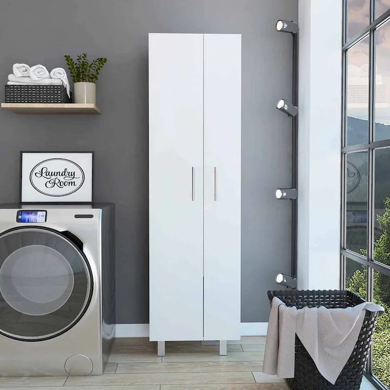 2-Door Closet Pantry Cabinet - White