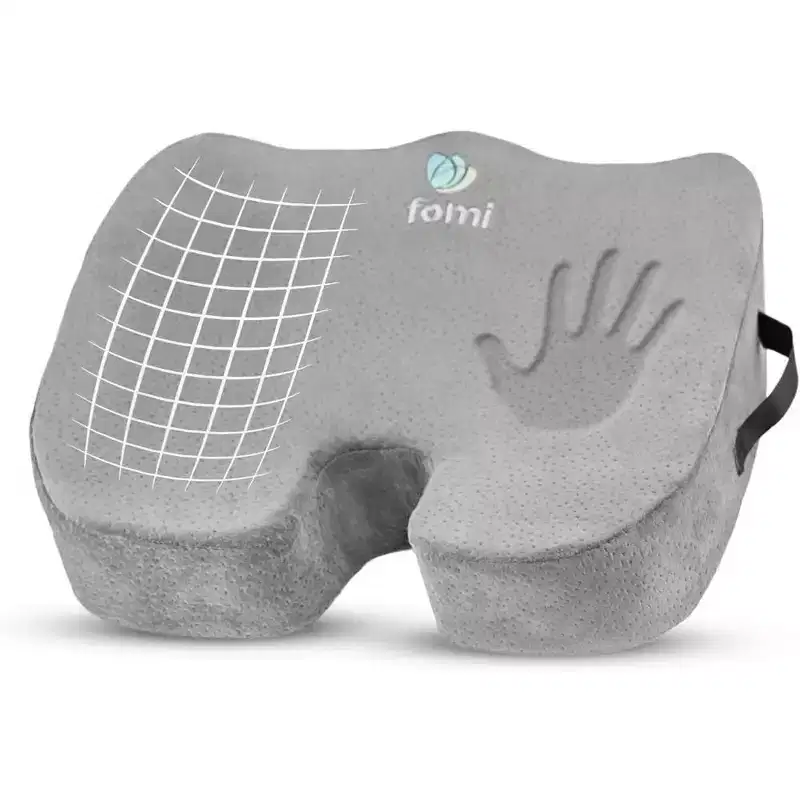 FOMI Coccyx Extra Thick Seat Cushion | 18 x 16 x 3.5 | Gray