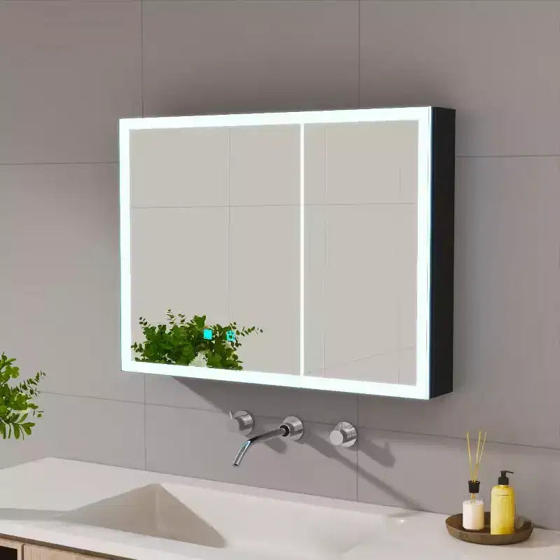 32 in. W x 24 in. H Aluminum Medicine Cabinet with Mirror and Light, Anti-fog, Easy to install