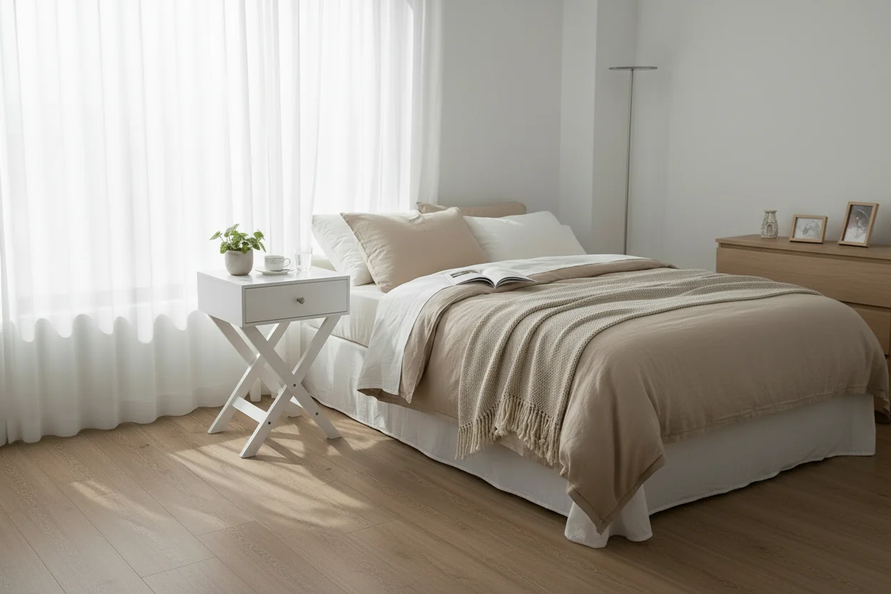 Modern X-Frame Side Table & Nightstand with Drawer