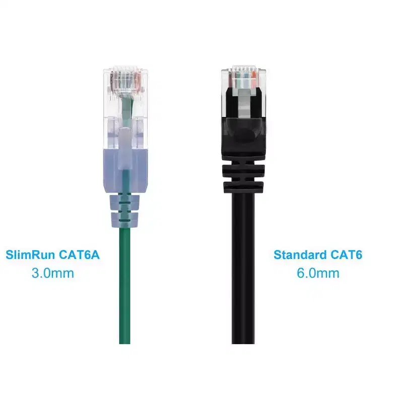 Monoprice Cat6A Ethernet Patch Cable - 7 Feet - Green (10 Pack) Snagless RJ45 550Mhz UTP Pure Bare Copper Wire 10G 30AWG - SlimRun Series