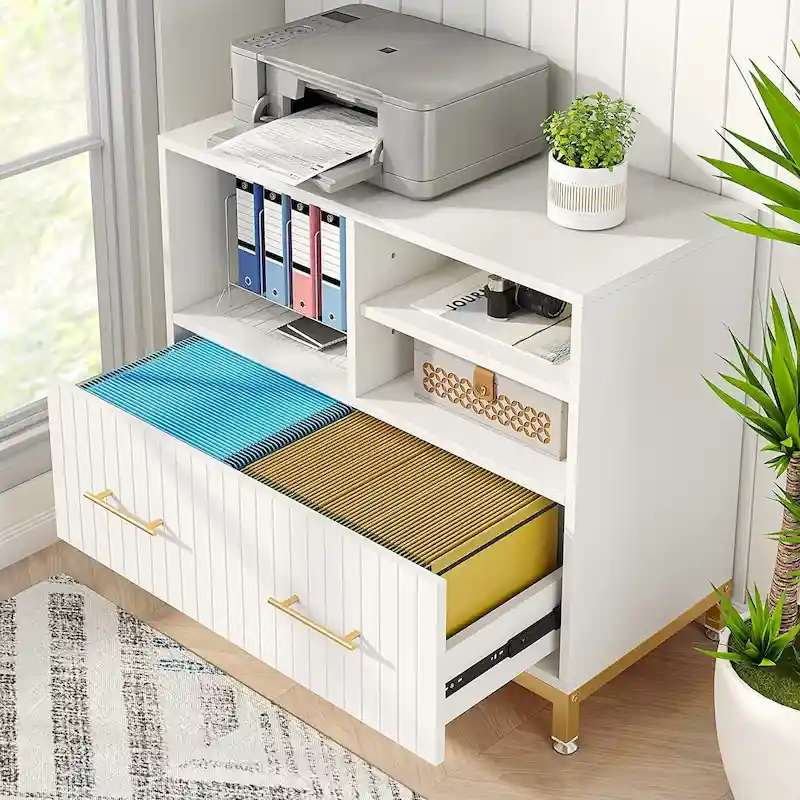 File Cabinet with Drawers for Letter, Legal and A4 Size, Adjustable Rod