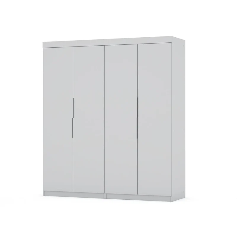 2-Piece Freestanding Wardrobe with Drawers and Open Shelving