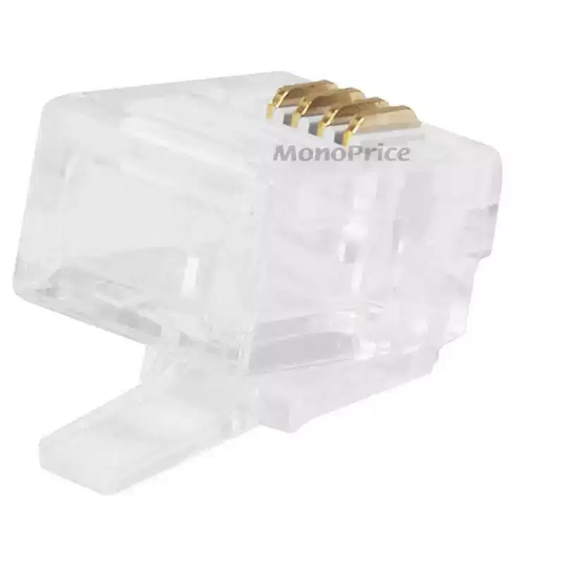 Monoprice 50-pcs RJ11 6P4C Plug for Flat Stranded Cable
