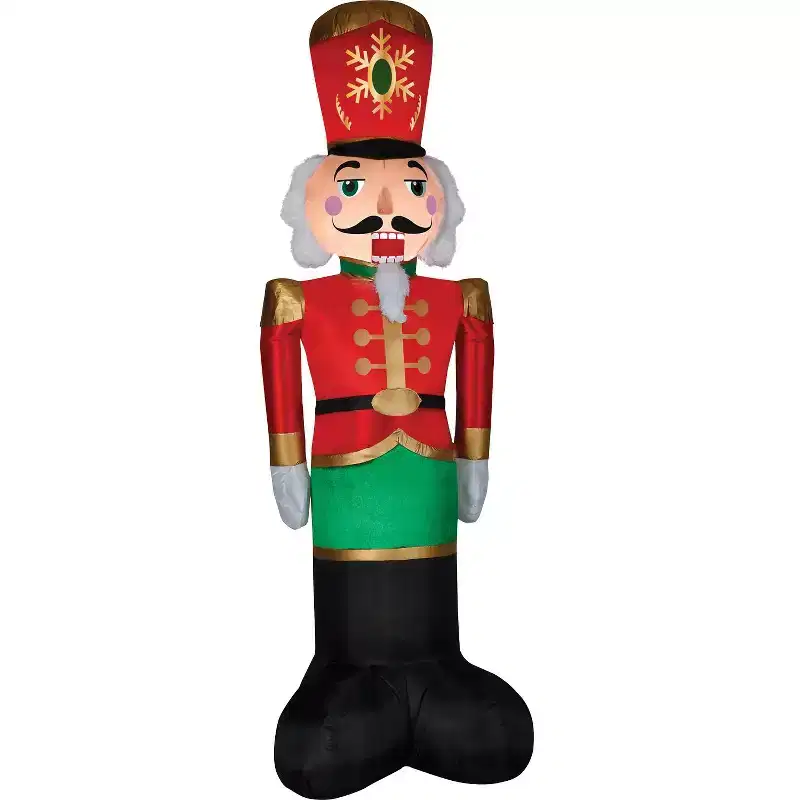 Gemmy Inflatable Nutcracker LED Lighted Outdoor Yard Decoration - 8 ft - Multicolored