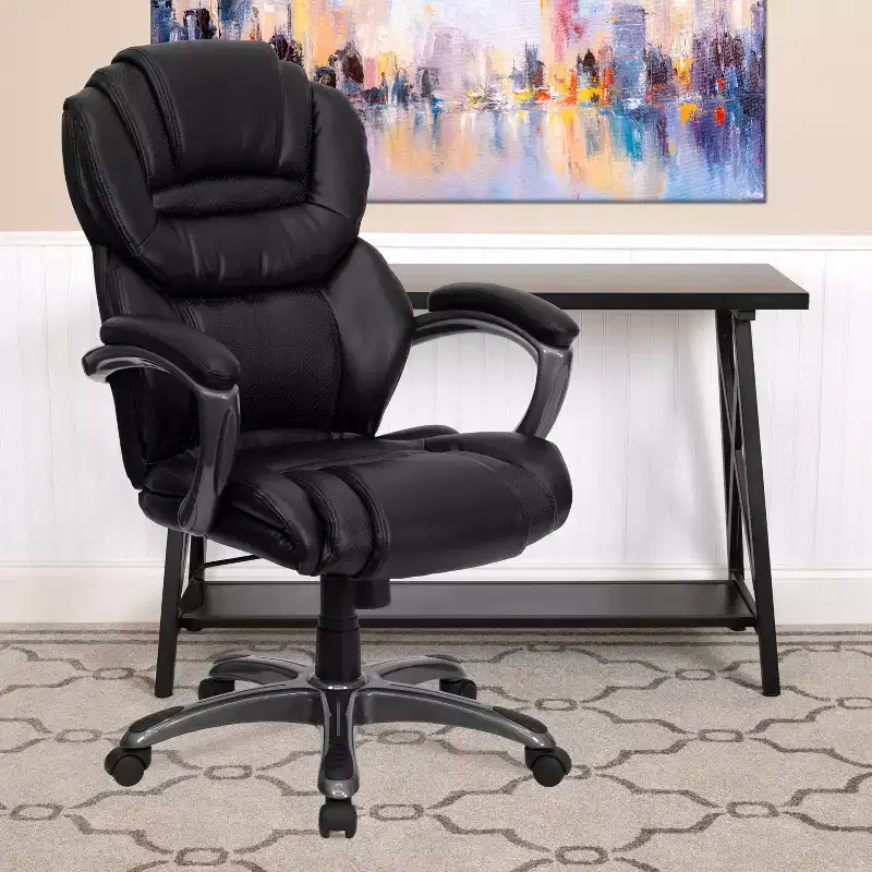 Black / Brown High-Back Executive Swivel Office Chair, 1-Person