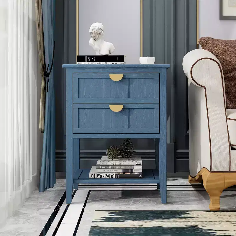 28.5H/30.75H American Style 2 /3 Drawers Side Table, End Table for Bedroom, Living Room and Study, 4L -ModernLuxe