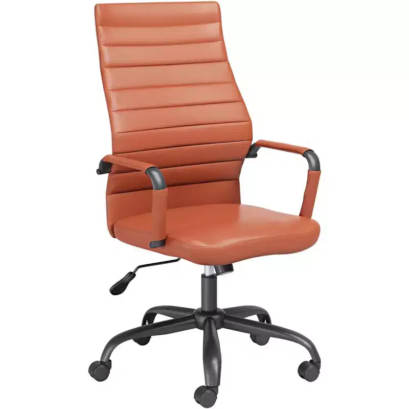 Studio 55D Primero Orange Faux Leather Adjustable Office Chair