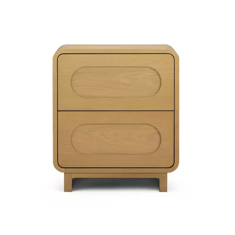 Teamson Home Tenley Modern 2-Drawer Wood Nightstand with Push-Open Design