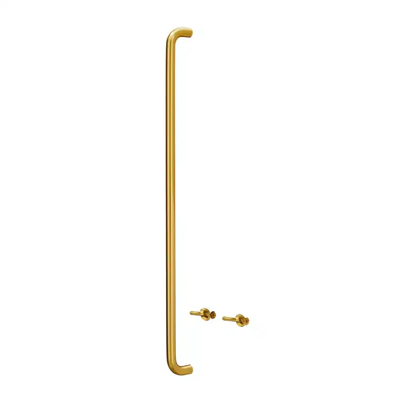 Brixwell 1SPL33BR Solid Straight Pull Handle, 33 Mounting Center To Center, Aluminum Material, Polished Brass Finish