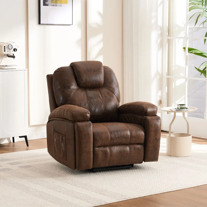 Power Lift Recliner Chair with Massage,Heat for Elderly,Overstuffed Wide Recliners,Heavy Duty,Safety Motion Reclining Mechanism