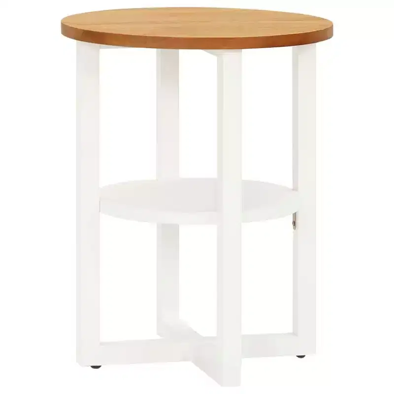 Lamp Table Solid Oak Wood Side End Couch Coffee Table White/Light Wood