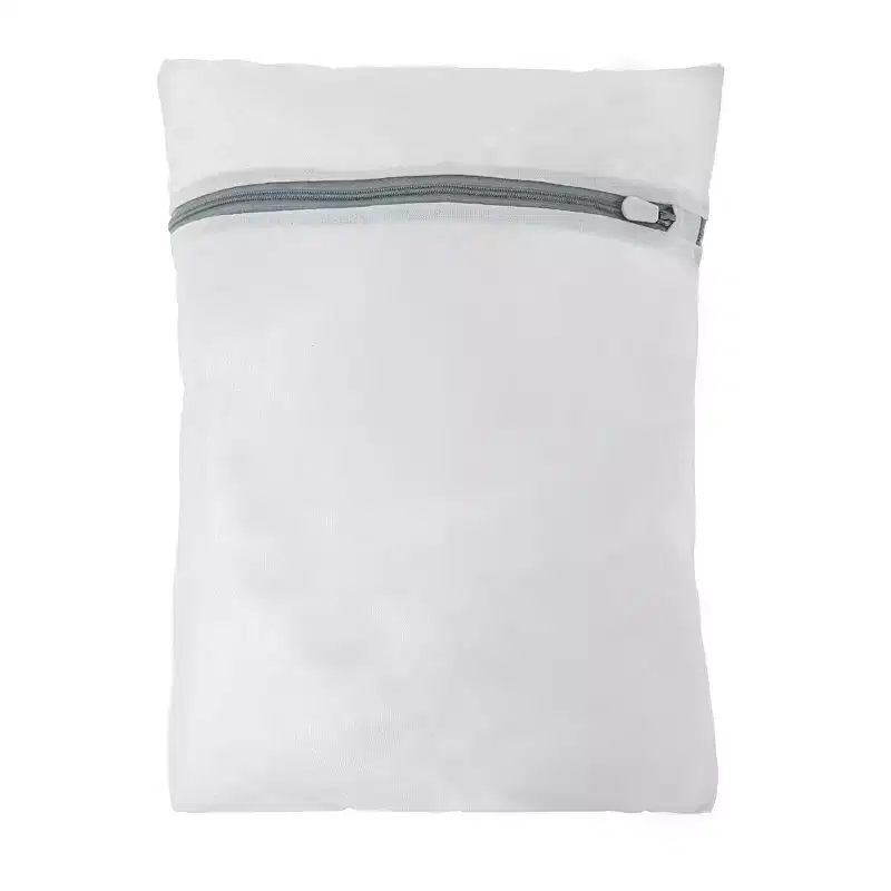 Unique Bargains Thickened Fine Mesh Laundry Bags White Gray