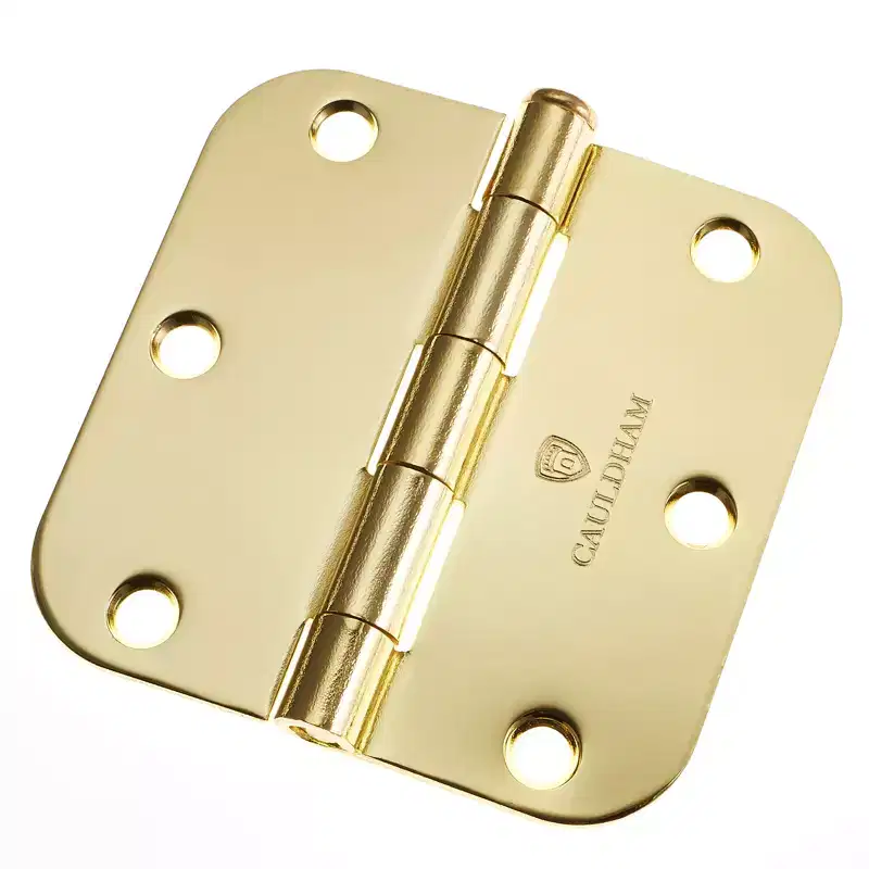 Cauldham Heavy-Duty 3-1/2 Interior Door Hinges with 5/8 Radius Corners - Brass