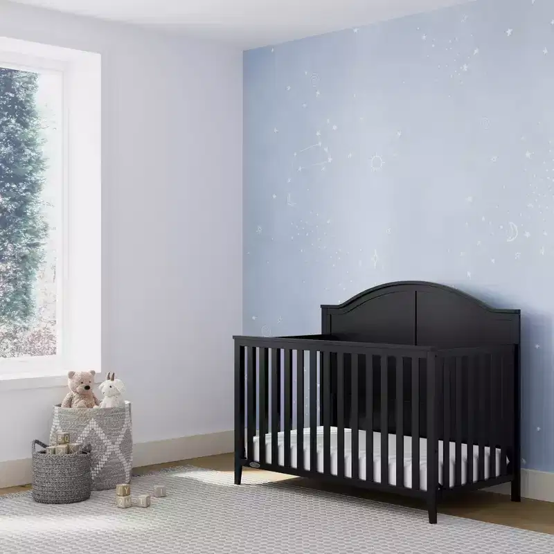 5-in-1 Convertible Crib - GREENGUARD Gold Certified, Adjustable Mattress Height
