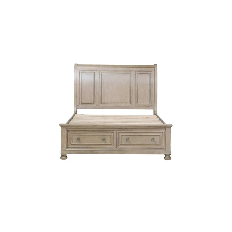 Donald 6 Piece Gray Modern Sleigh Storage Platform Bedroom Set