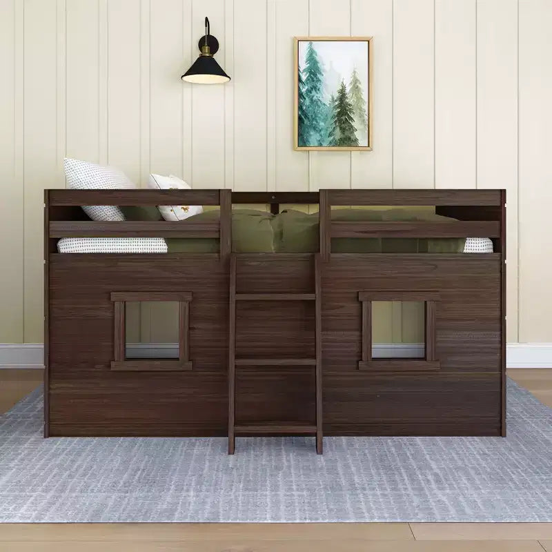 Farmhouse Twin Low Loft with 2 Windows