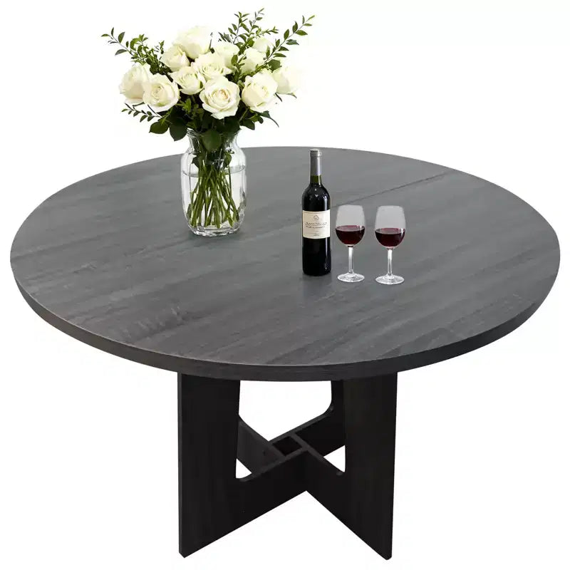COZONY 43.3 Round Dining Table for 4, Wood Kitchen Table with Cross Base, Farmhouse Style Dining Table for Home, Kitchen, Small Spaces