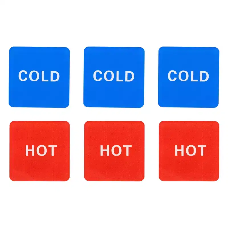 Unique Bargains Acrylic Self-Adhesive Decor Home Wear-resistant Hot/Cold Water Label