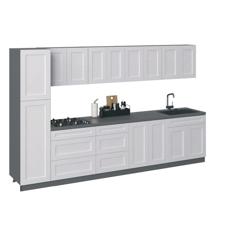 Kitchen Elegant Collection White Matte Color Base Size 11Ft Wide - 135x24