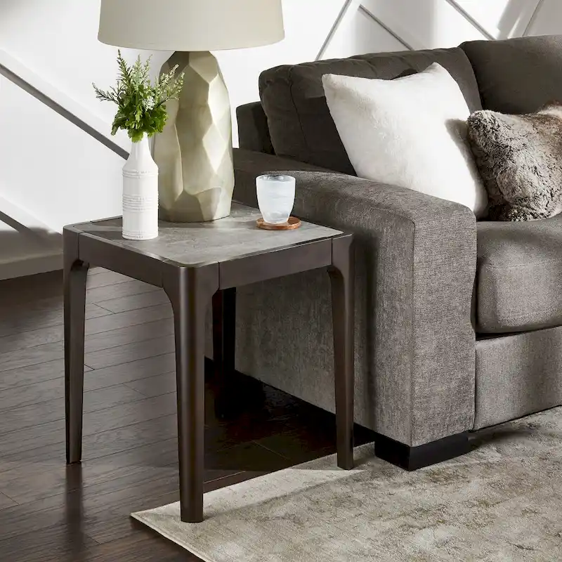 Ludvika Faux Marble Top End Table by iNSPIRE Q Modern