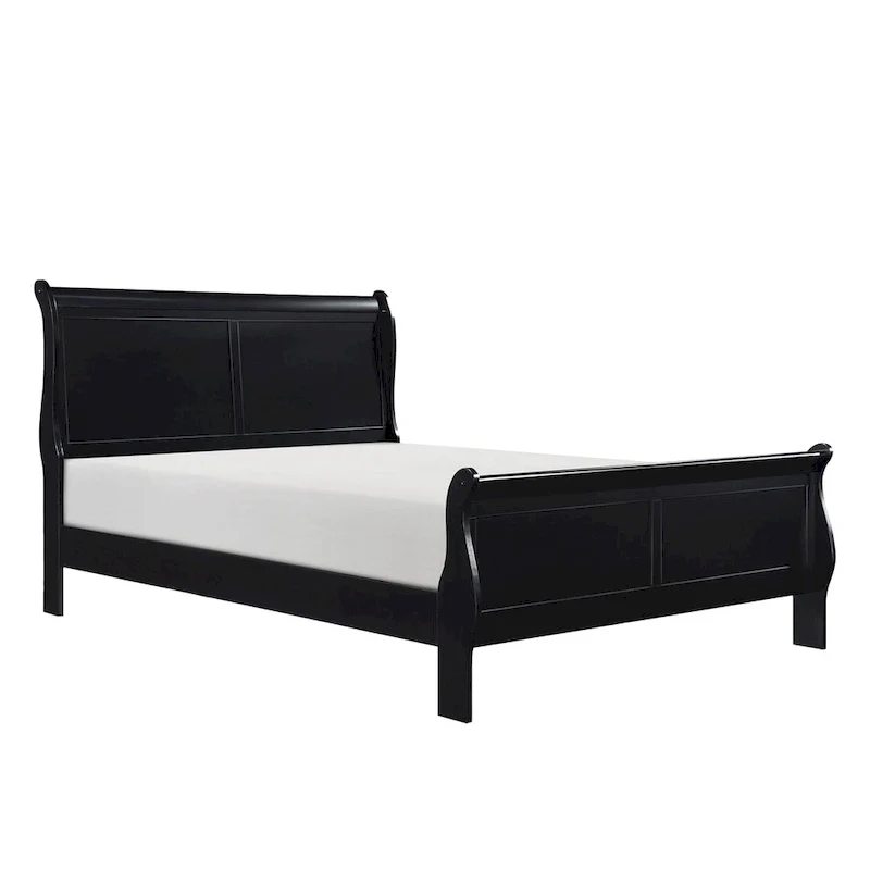 Fy Four Piece Queen Size Bedroom Set, Antique Nickel Metal Handles, Black